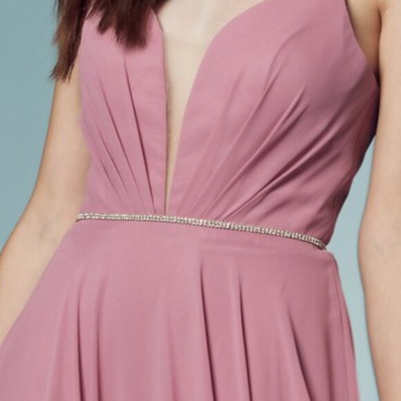 DUSTY ROSE SLEEVELESS SIMPLE AND ELEGANT PARTY PROM EVENING FORMAL  GOWN nx416 - Picture 7 of 8